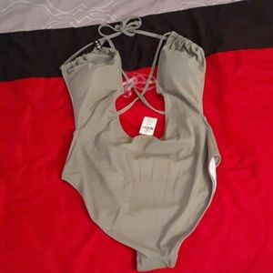 A pink bathing suit. Its brand new.